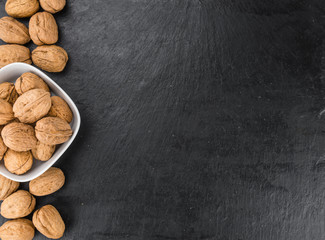 Portion of Whole Walnuts (selective focus)