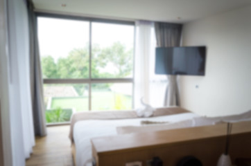 blurred hotel  bedroom