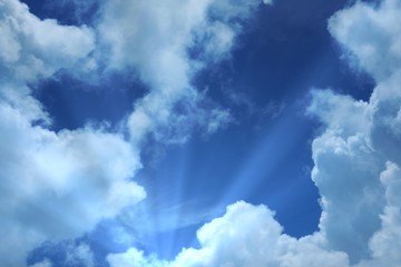 Fototapeta na wymiar Blue sky and cloud on sunny day