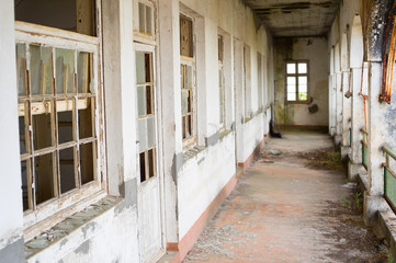 Abandonded hallway building