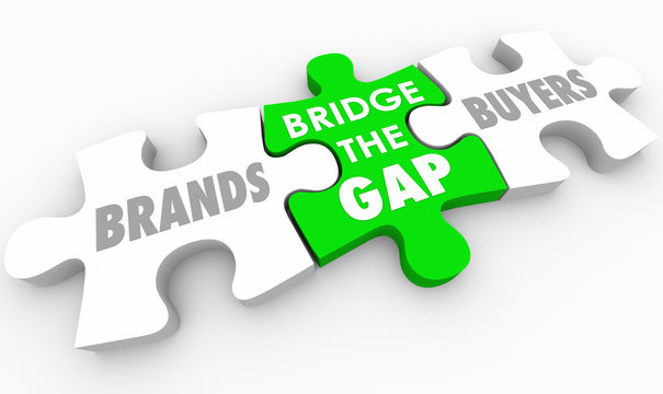 Bridge the Gap Between Buyers and Brands Puzzle 3d Illustration