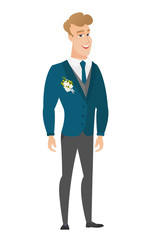 Young caucasian happy groom.