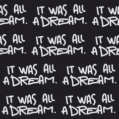 Seamless vector pattern with hand lettered text, 