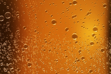 Golden beer bubbles come up 3d illustration