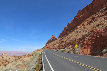 The Vermillion Cliffs in the distance shot on roadside of highway 89 just outside of Bitter Springs, Arizona, USA.