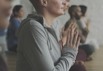 Diversity People Exercise Class Relax Concept