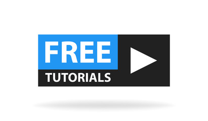 Online video tutorials education button. Play lesson concept. Vector illustration