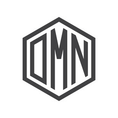 three-letter initials hexagon logo black