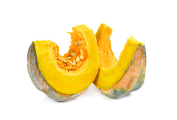 Green pumpkin isolated on the white background