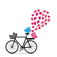 Bird lovers with bike vector
