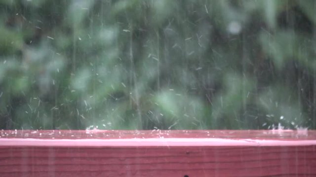 Bouncing raindrops in slow motion