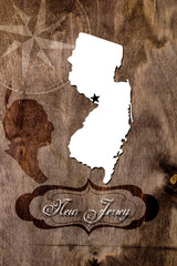 Poster New Jersey state map outline