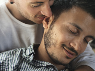 Obraz premium Gay Couple Love Home Concept
