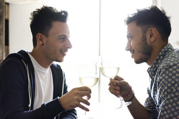 Gay Couple Love Home Concept