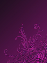 Fototapeta na wymiar Western Violet Floral Background Template 