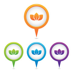 Set of Leaves Marker Icons