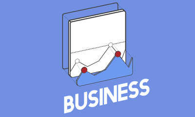 Business analysis data graph isolated on background