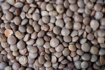 Closeup of lentils seed product fresh