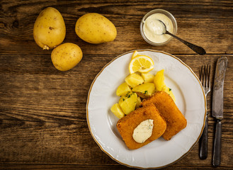 fried cheese with potato