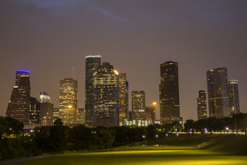 Fototapeta na wymiar Houston skylines sabine park