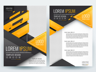 Brochure Template Design, Flyer Background, Booklet, Annual Report Cover, Layout Magazine, Poster, Corporate Profile, Presentation, Portfolio, with Orange gray Geometric in A4 size Vector Illustration