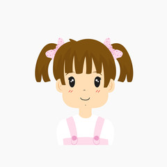 half body daughter vector illustration