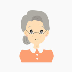 half body grandmother vector illustration