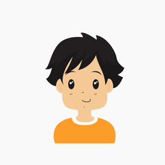 half body little boy vector illustration