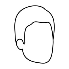 sketch silhouette of man faceless with hairstyle simple vector illustration