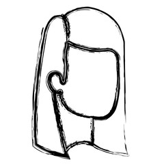 blurred silhouette of woman faceless with medium and straight hair vector illustration