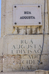 Popular Augusta Street in Lisbon pedestrian zone - Rua Augusta