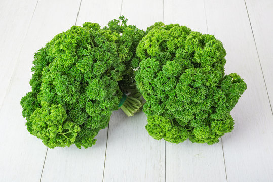 fresh green curly parsley