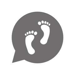 Graue Sprechblase rund - Fußabdruck