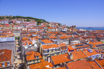 Fototapeta na wymiar Aerial view over the city of Lisbon on a sunny day
