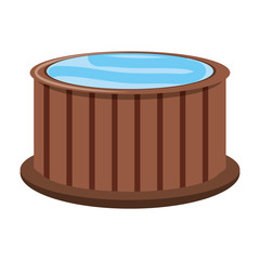 Wooden jacuzzi spa