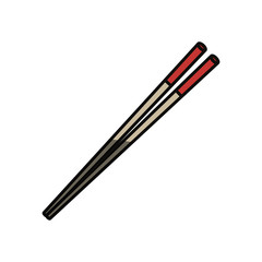 Food chopsticks isolated