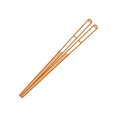 Food chopsticks isolated
