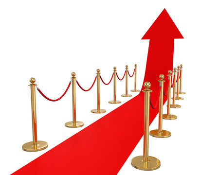 Red Carpet Arrow Shaped Isolated