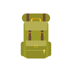 Green camping backpack