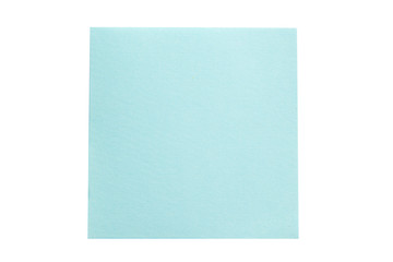 Blue blank sticky notes isolated on white background.