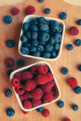 Blueberries and raspberries