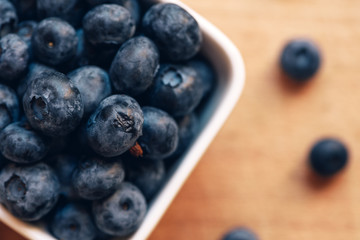 Blueberries in ceramic bowl