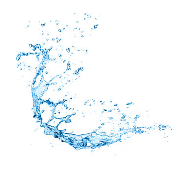 blue water splash isolated on white background © hideto111