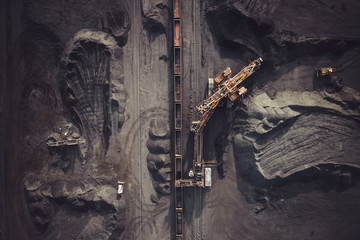Obraz premium Coal mining from above
