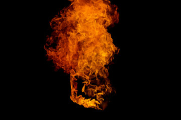 Fototapeta na wymiar fire flame isolated on black background