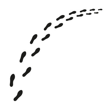 Traces of a man in shoes on a white background