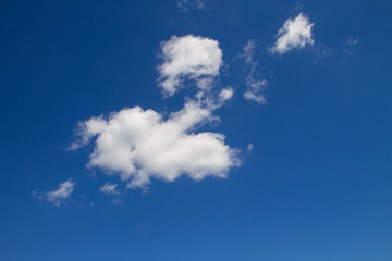 White clouds in blue sky