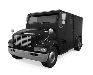 Black Armored Truck Isolated