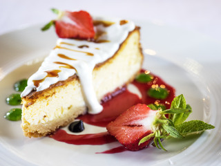 Cake on white plate