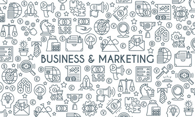 Business and marketing thin linr banner